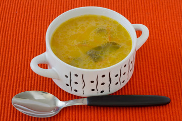 vegetable soup in the bowl