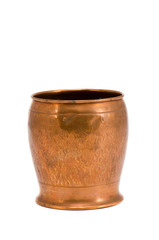 isolated copper vase for flowers