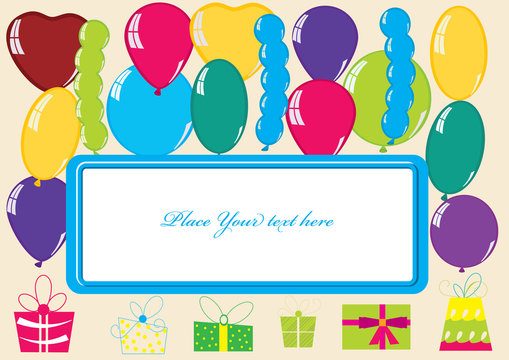 colorful card  design  for congratulations of happy birthday