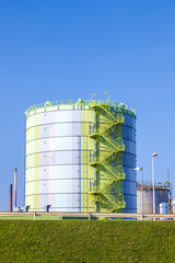 silo in Industry Park in beautiful landscape near Frankfurt