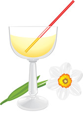 Daffodil and wine glass