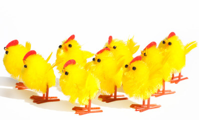 group of easter chickens