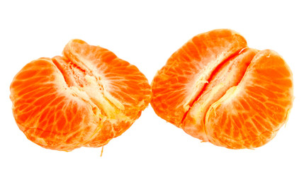 Fresh mandarin orange isolated on a white background.