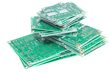 PCBs on white background