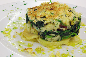Cod fish with spinachi