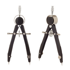 engineering compasses isolated on white