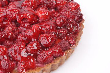 fresh fruitcake with raspberry