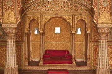 Deurstickers Troonzaal in Bikaner Palace, Rajasthan, India © JeremyRichards