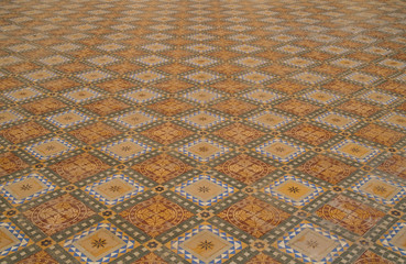Mosaic tiled floor in Junagarh Fort in Bikaner, India
