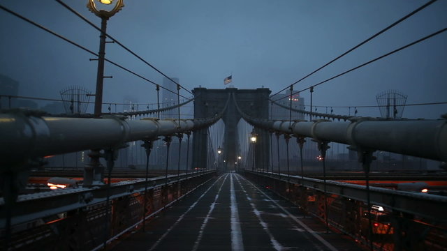 Walking the Brooklyn Bridge in New York City