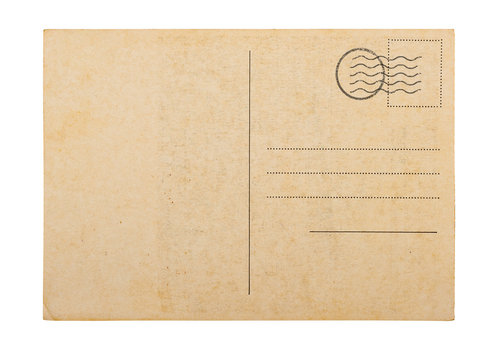 Old blank  post card white background