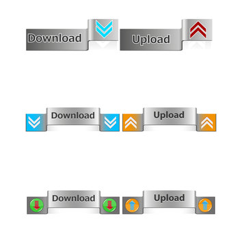 Elegant Download and Upload vector buttons