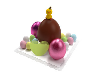 Poussin oeufs p&acirc;ques