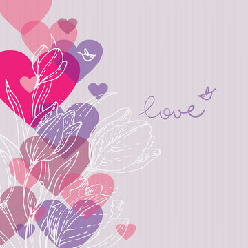 Love background with hearts