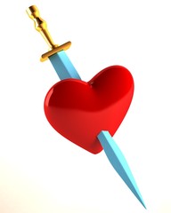 The heart pierced with a knife