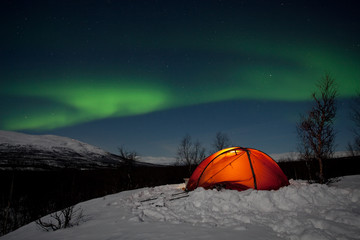 Wintertour in Lappland - Nachts unter Nordlichtern