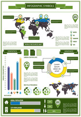 Detail info graphic with ecological symbols