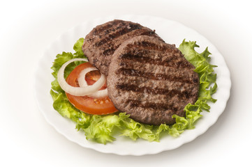 Hamburger with salad