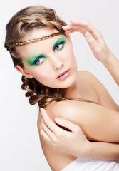 Naklejka premium woman with creative hairdo