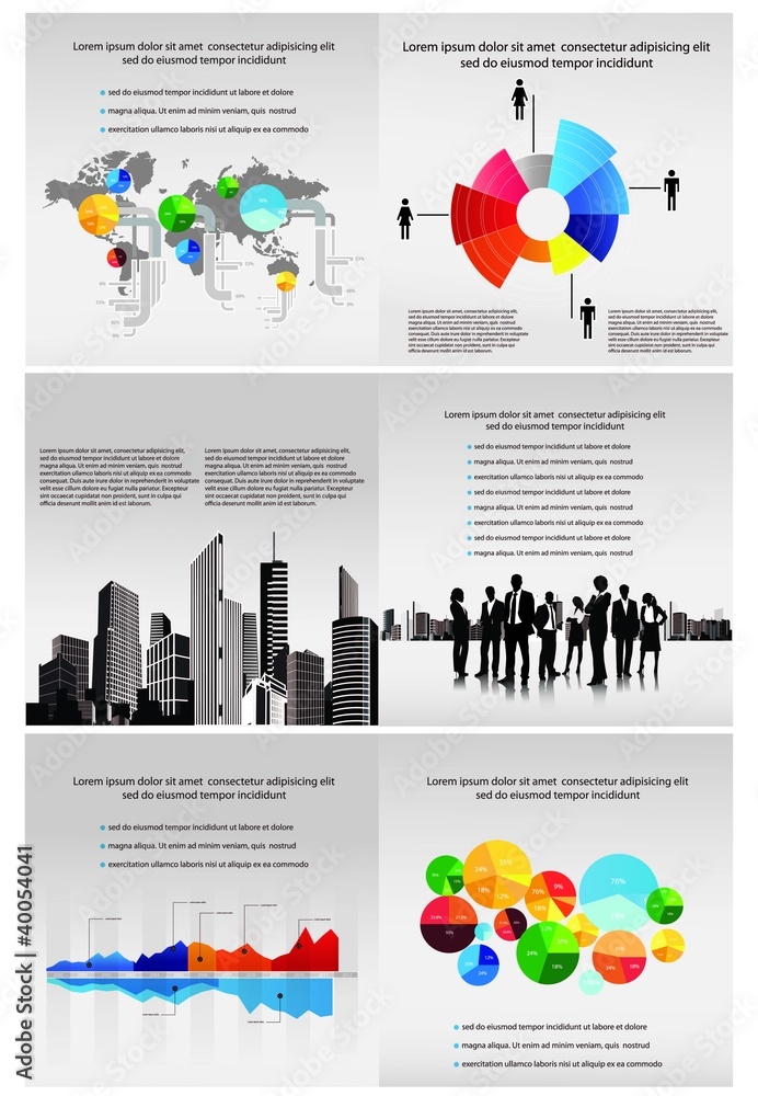 Poster infographic vector graphs and elements. vector illustration.