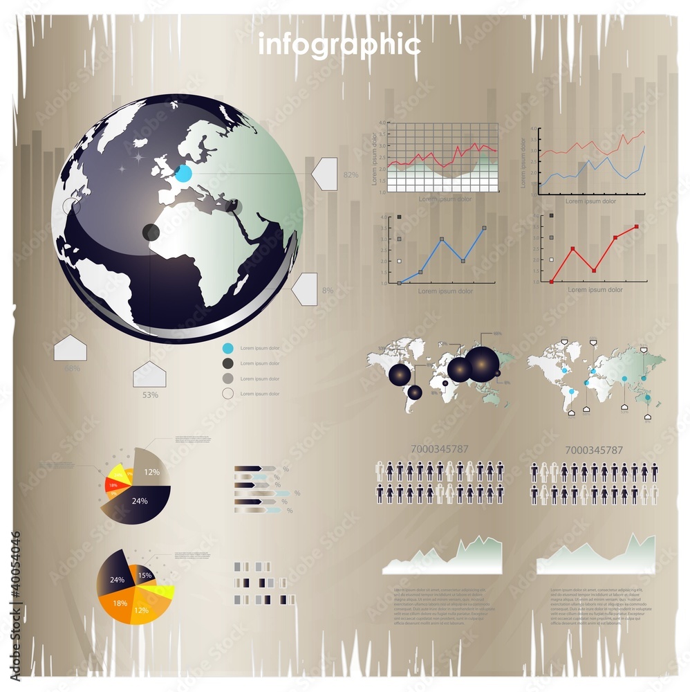 Poster infographic vector graphs and elements. vector illustration.