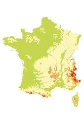 Carte de France - Relief