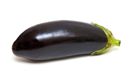 black eggplant aubergine on white background