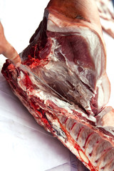 Viande, boucher, boucherie, aliment, découpe, porc