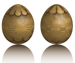 easter eggs on white background