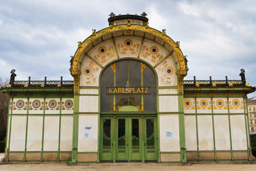Karlsplatz Subway Station (Otto Wagner Pavilion), Vienna, Austr