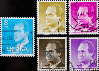 Five stamps Spain