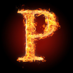 Fonts and symbols in fire for different purposes - P