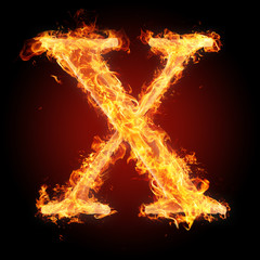 Fonts and symbols in fire for different purposes- X