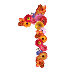 High resolution conceptual flower font isolated