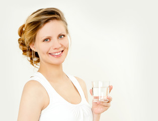 Girl with a glass of water