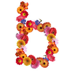 High resolution conceptual flower font isolated