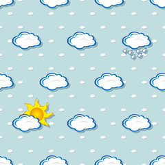 Seamless clouds background vector