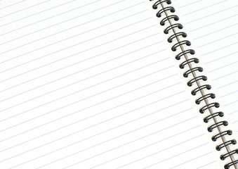 Blank note book isolated on white.