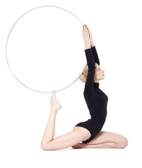 blonde gymnast with hula hoop