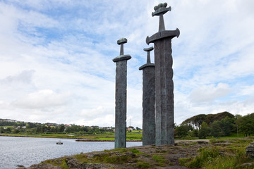 Swords in Rock in Stavanger region, Norway.