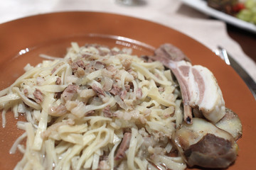 Beshbarmak at kirghiz restaurant