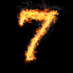 Fonts, numbers and symbols in fire for different purposes