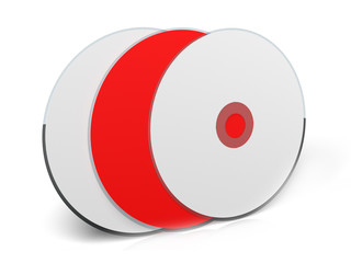 3d illustration: Sound Icon in three cd drives