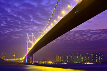 Tsing Ma Bridge at night
