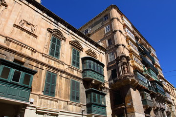 Fototapeta na wymiar Traditional Maltese balcony, Valletta, Malta
