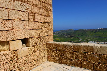 View of Rabat (Victoria) fortress (Gozo, Maltese islands)