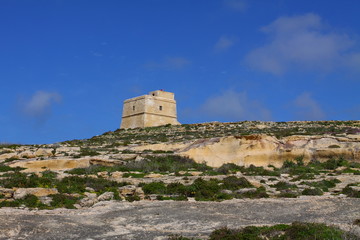 Fototapeta na wymiar Landsacpe Comino i Gozo wysp