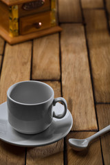 Fototapeta na wymiar empty coffee cup on table