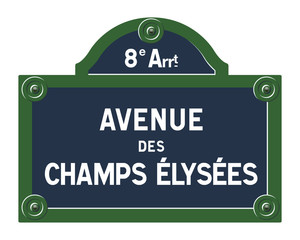 Obraz premium Plaque Avenue des Champs Élysées