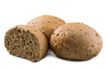 rye wholemeal buns with seeds